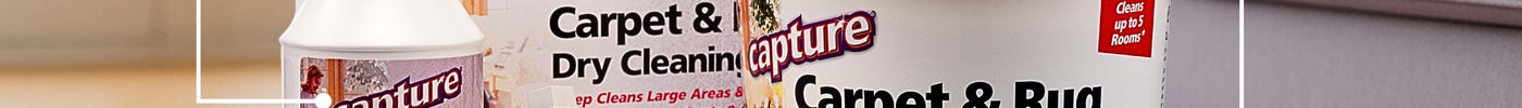 Capture 4 Pound Carpet and Rug Cleaning kit item break down, 4 pound pail, powder sifter, 16oz pre mist, disposable brush 