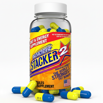 Stacker 2 Fat Burner Capsules, Ephedra Free, 100-Count Bottle
