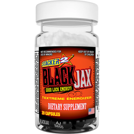 Stacker 2 Black Jax Capsules 20‑Ct, Ephedra-Free Extreme Energy & Focus Herbal Supplement