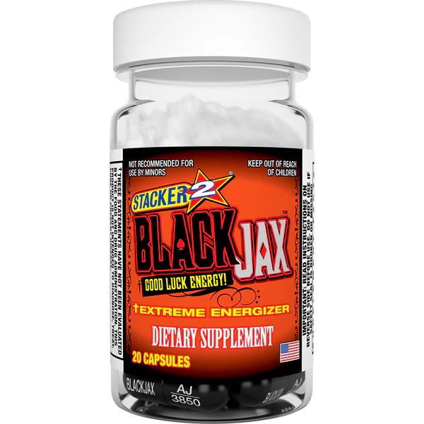 Stacker 2 Black Jax Capsules 20‑Ct, Ephedra-Free Extreme Energy & Focus Herbal Supplement