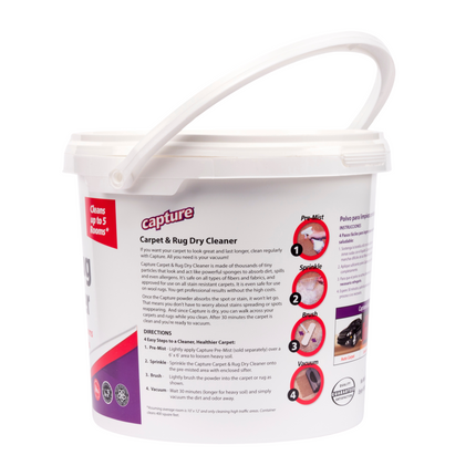 Capture Carpet & Rug Dry Cleaner 4lb pail, with label on a white background