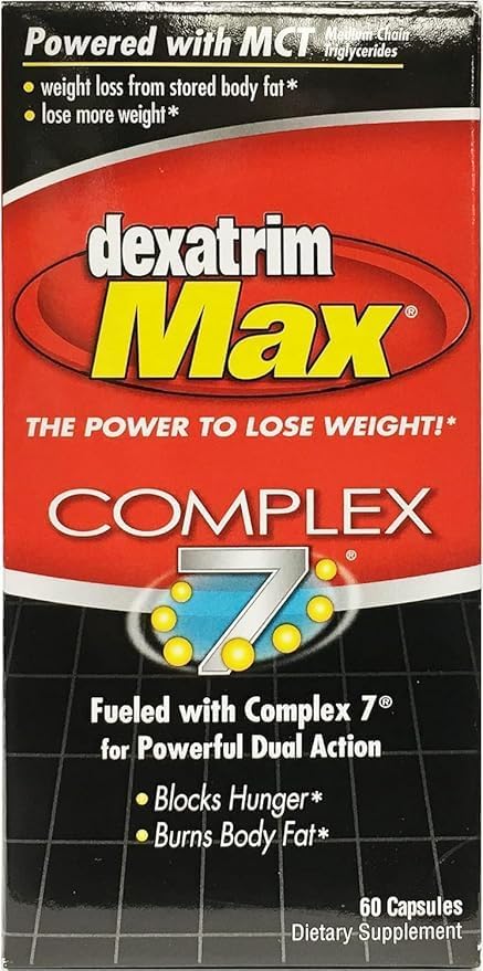 Dexatrim Max Complex 7, Advanced Dual-Action Fat Burn & Appetite Support Capsules, 60-Count Bottle