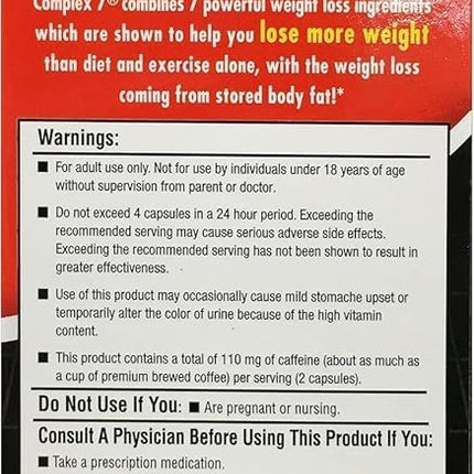 Dexatrim Max Complex 7, Advanced Dual-Action Fat Burn & Appetite Support Capsules, 60-Count Bottle