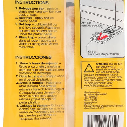 Victor Mouse Traps M035-12, Plastic Pedal, Sustainably Sourced FSC Wood, Wooden Mouse Traps, 12 Pack