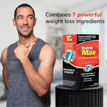 Dexatrim Max Complex 7, Advanced Dual-Action Fat Burn & Appetite Support Capsules, 60-Count Bottle