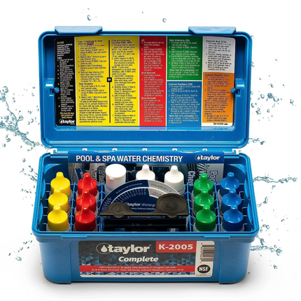 Taylor K2005 High Range Swimming Pool Total and Free Chlorine Bromine Alkalinity Calcium Hardness Base and Acid Demand pH DP Test Kit