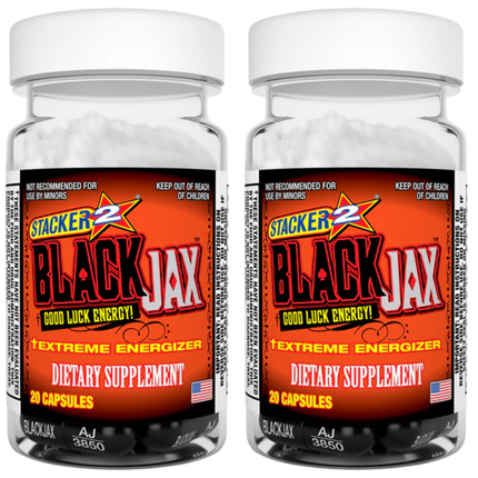 Stacker 2 Black Jax Capsules 20‑Ct, Ephedra-Free Extreme Energy & Focus Herbal Supplement